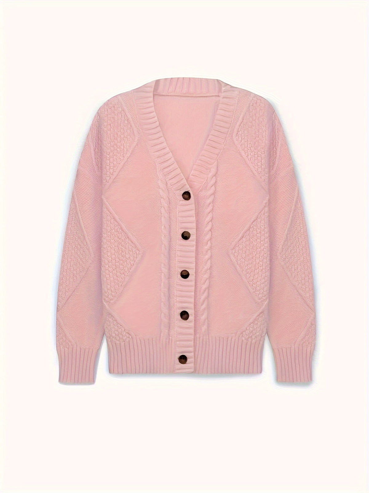 Wrenova | Women's Cable Knit Button Cardigan