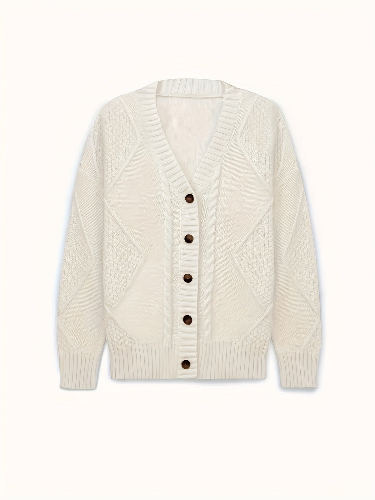 Wrenova | Women's Cable Knit Button Cardigan