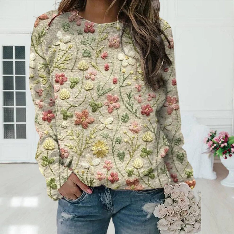 Wrenova | Women's Fair Isle Christmas Sweater Crew Neck