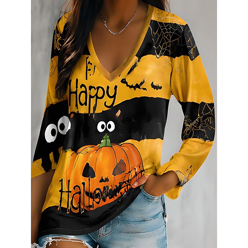 Wrenova | Women's Halloween Graphic Long Sleeve Top
