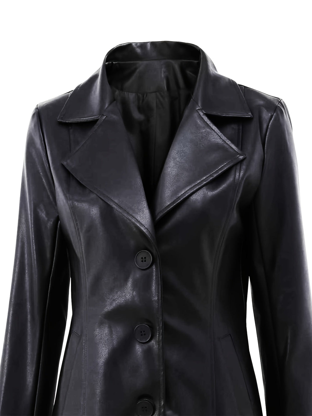 Zelivra | Women's Slim Fit Leather Trench Coat