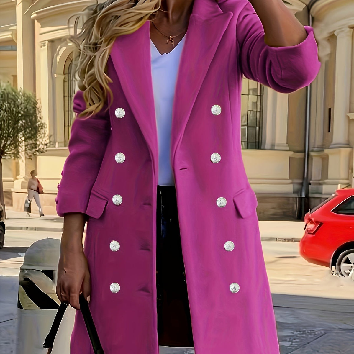 Zelvine | Women's Double-Breasted Longline Winter Coat