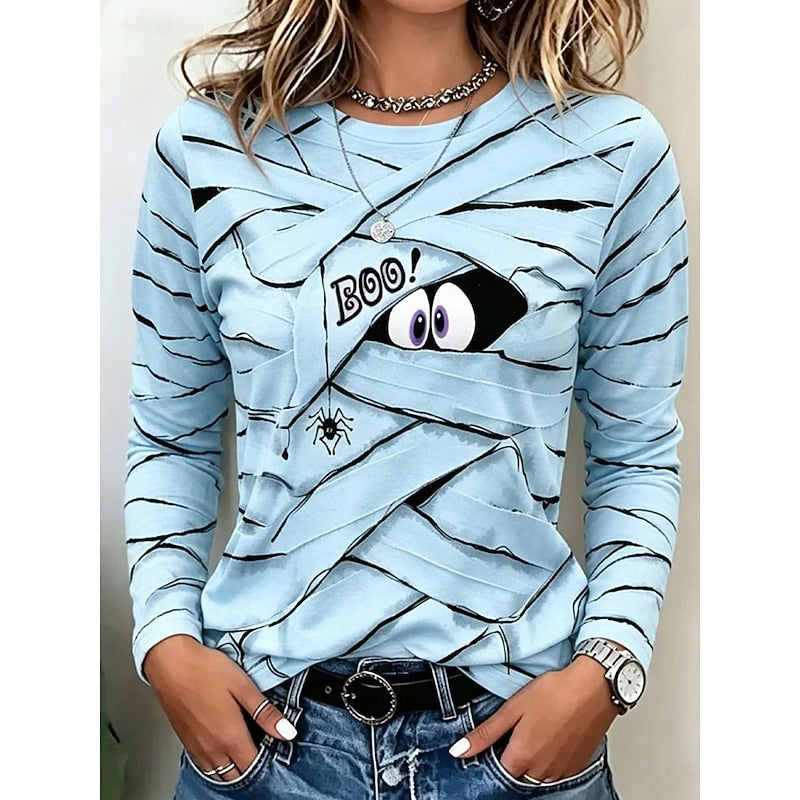 Zelwyn | Women's Halloween Sweatshirt Mummy Graphic Top