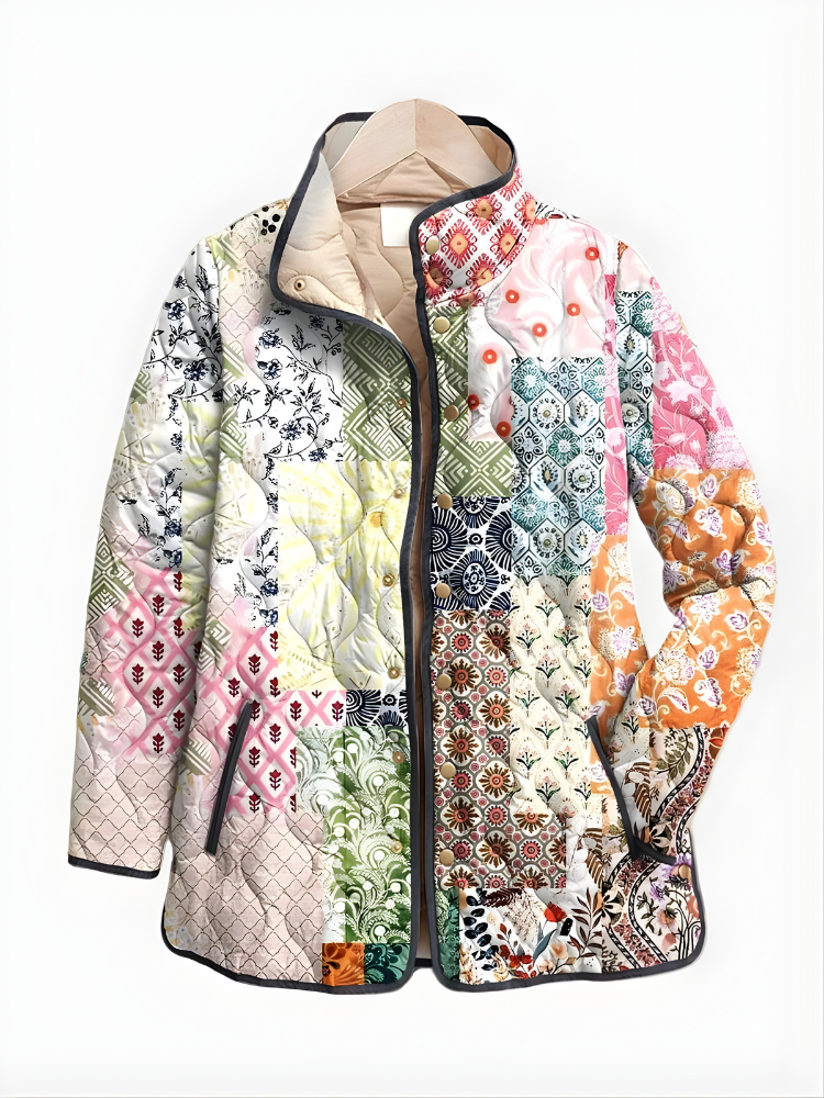 Zolvenne | Women's Patchwork Quilted Puffer Jacket