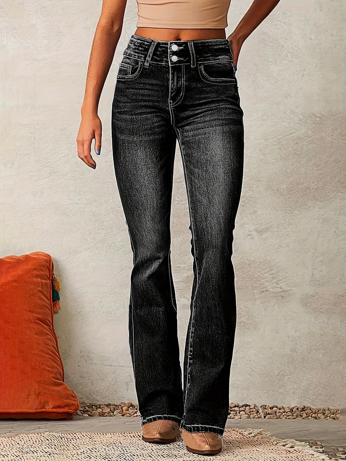 Tierra – High-Waisted Skinny Jeans with Zipper Detail