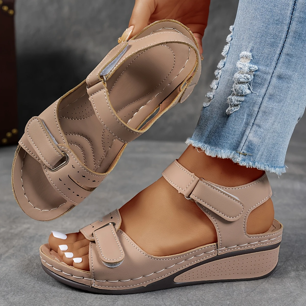 Rae | Women's Platform Cushioned Wedge Sandals