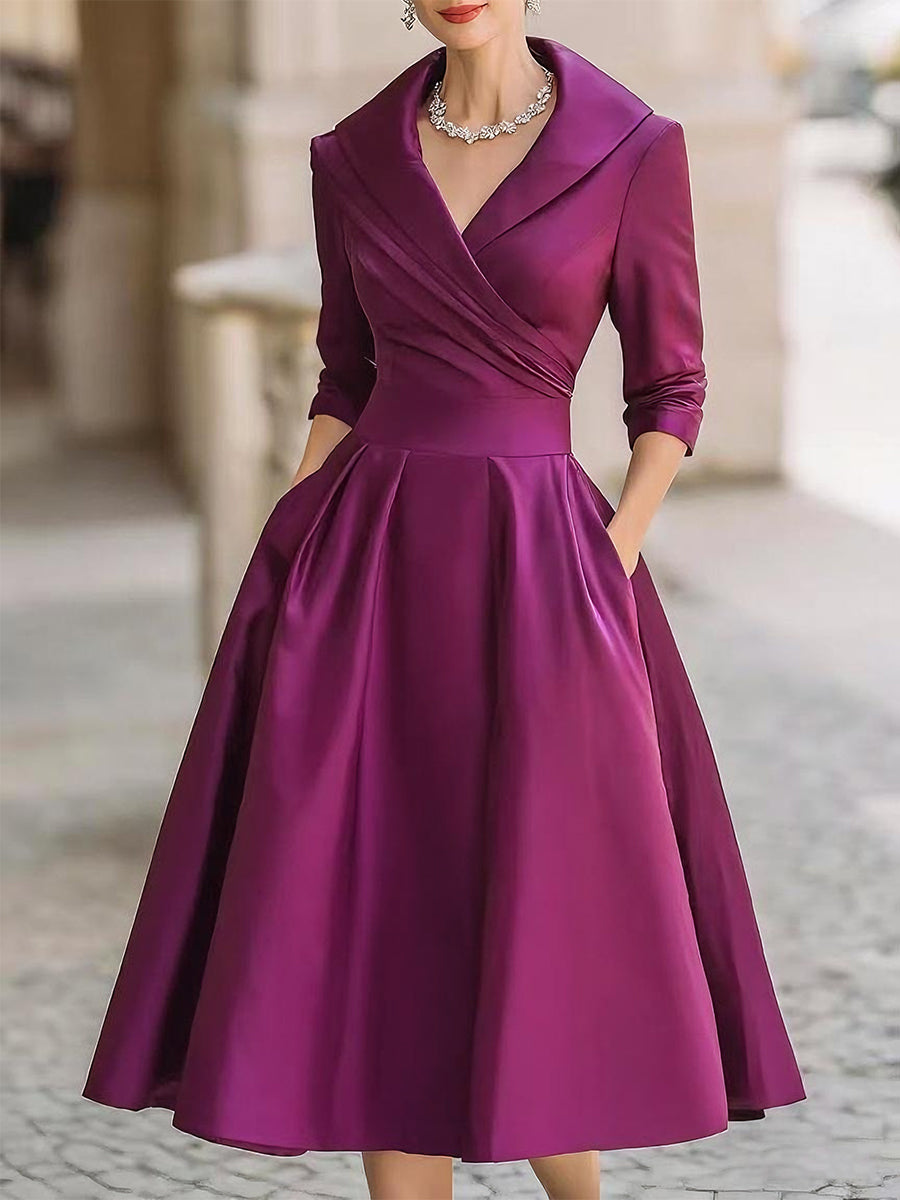 Leina - Midi Dress in Satin