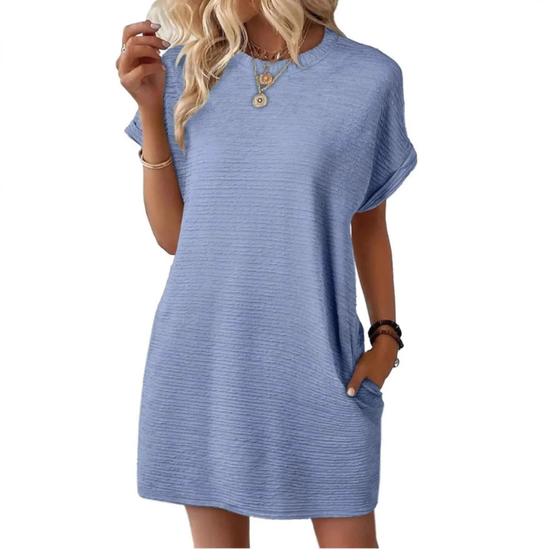Vivid | Women's Crew Neck Short Sleeve T-Shirt Mini Dress