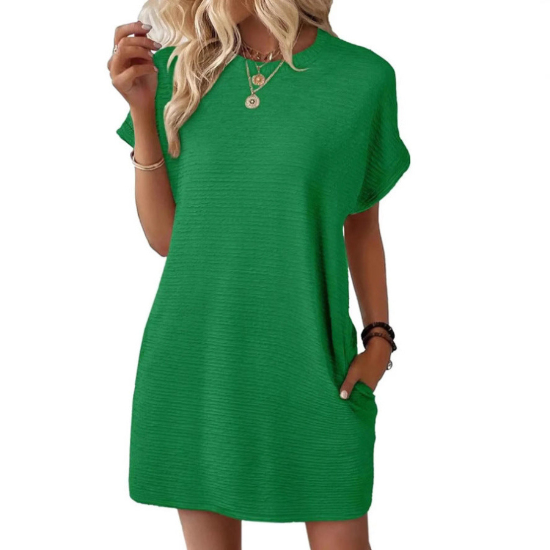 Vivid | Women's Crew Neck Short Sleeve T-Shirt Mini Dress