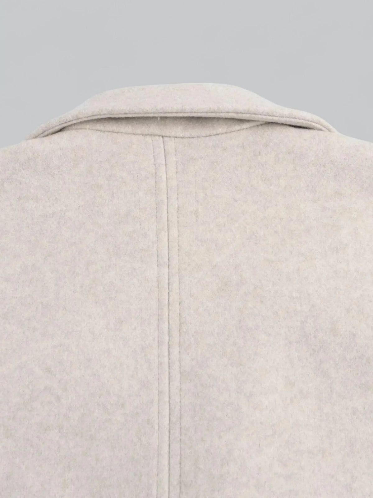 Classic Single-Button Wool Coat in Neutral Beige