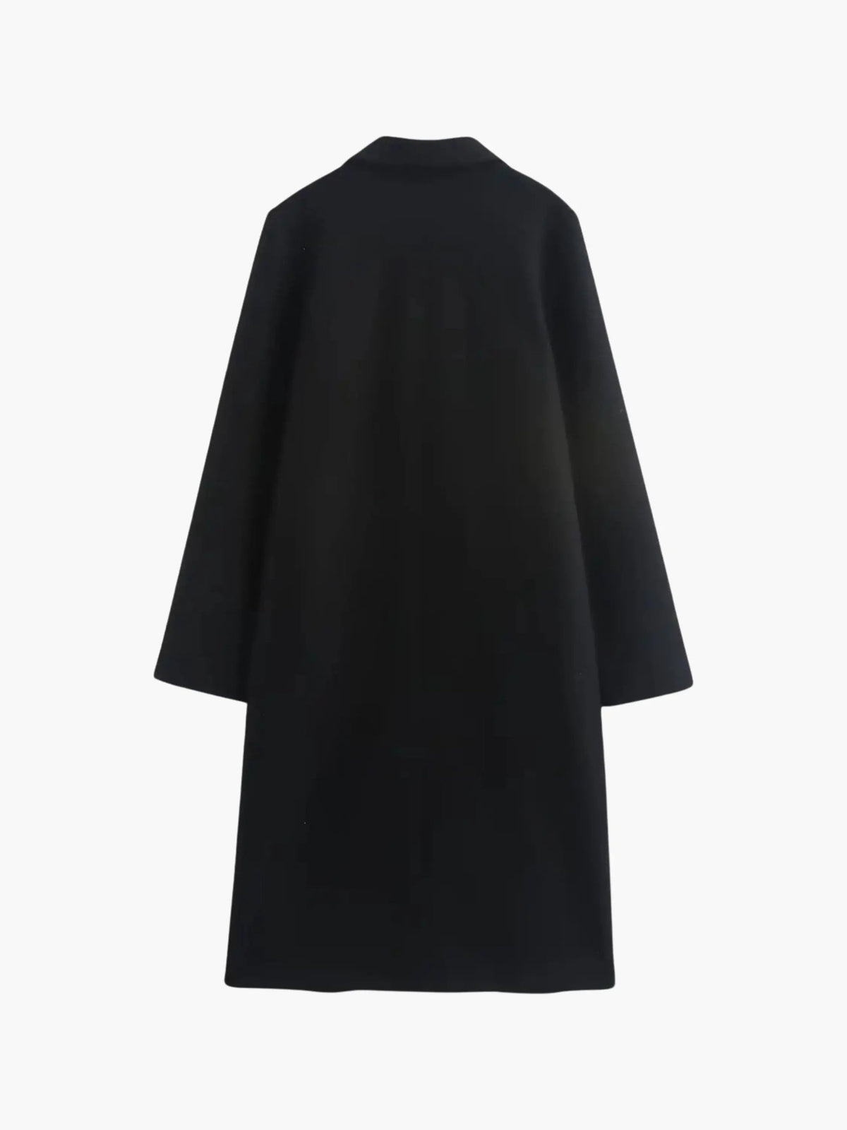 Classic Single-Button Wool Coat in Neutral Beige