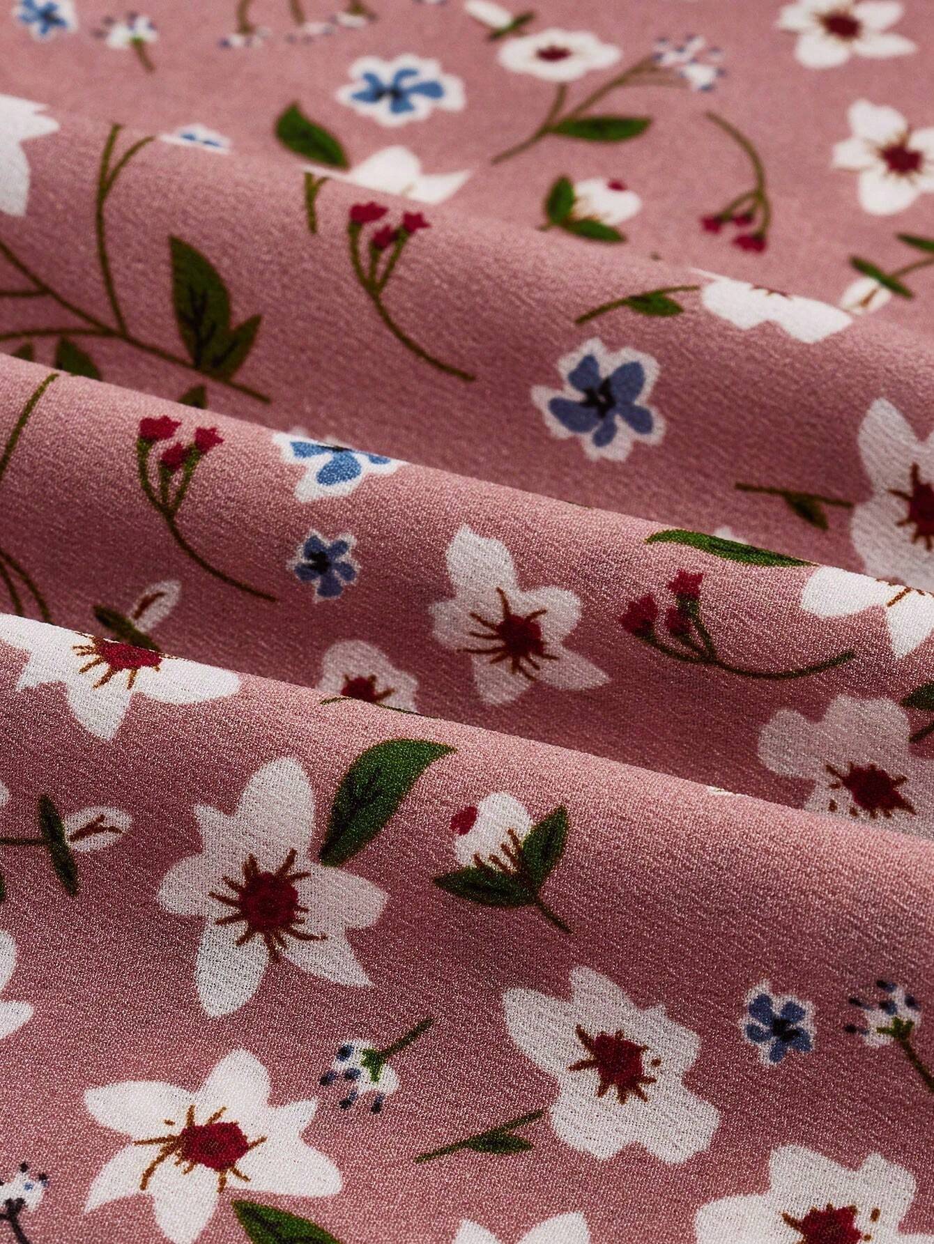 Flora | Women's Floral Print Bishop Sleeve Smocked Waist Maxi Dress