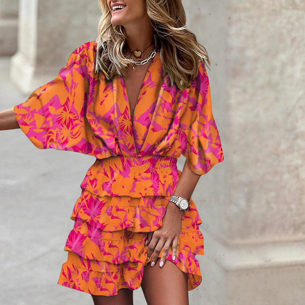 Dawn | Women's Tummy Control Colorful Draped Dress