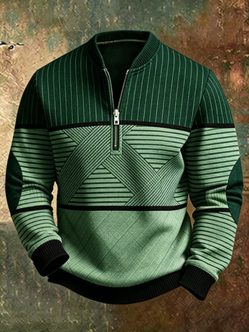 Fletcher | Men's Geometric Half-Zip Sweater Warm Pullover
