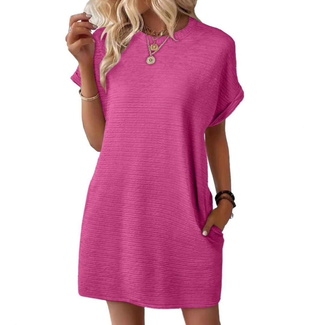 Vivid | Women's Crew Neck Short Sleeve T-Shirt Mini Dress