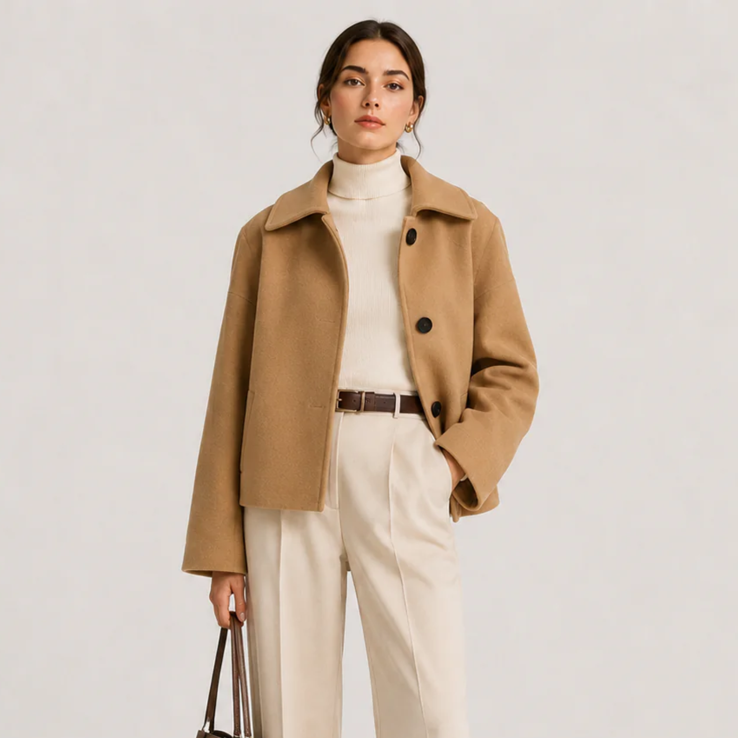 Women's Button Front Jacket Relaxed Fit Timeless Outerwear