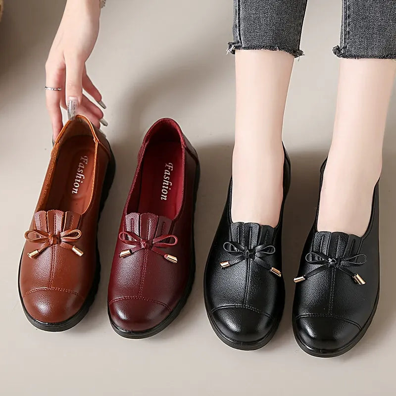 Paisley | Women's Leather Loafers Cushioned Sole Slip-On