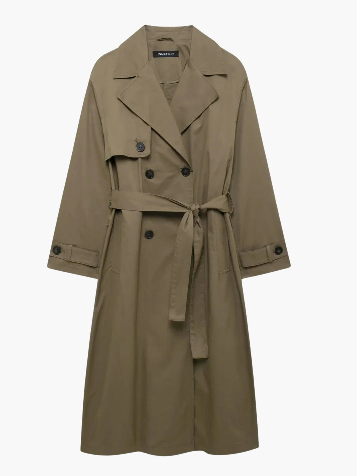 Classic Double-Breasted Trench Coat  -Timeless Elegance