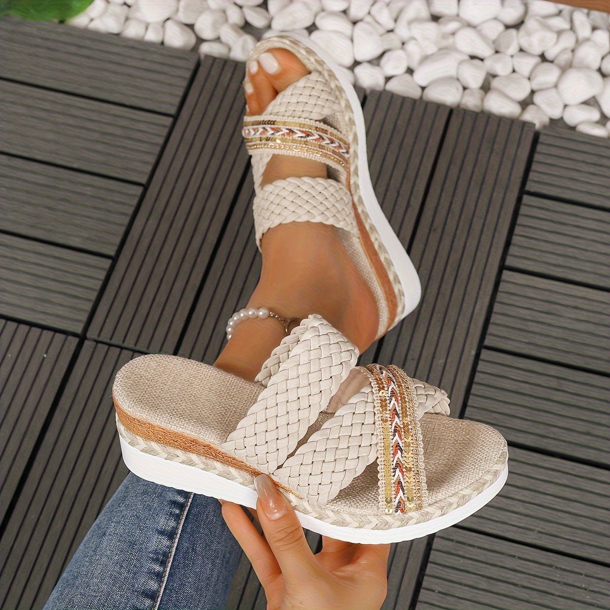 Beatrice | Women's Woven Slip-On Sandals