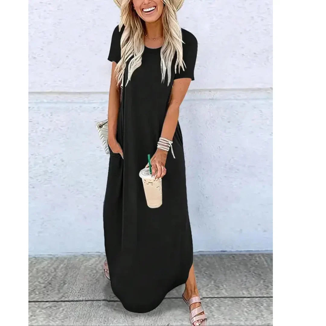 Caylee - Casual Summer Round Neck Maxi Dress