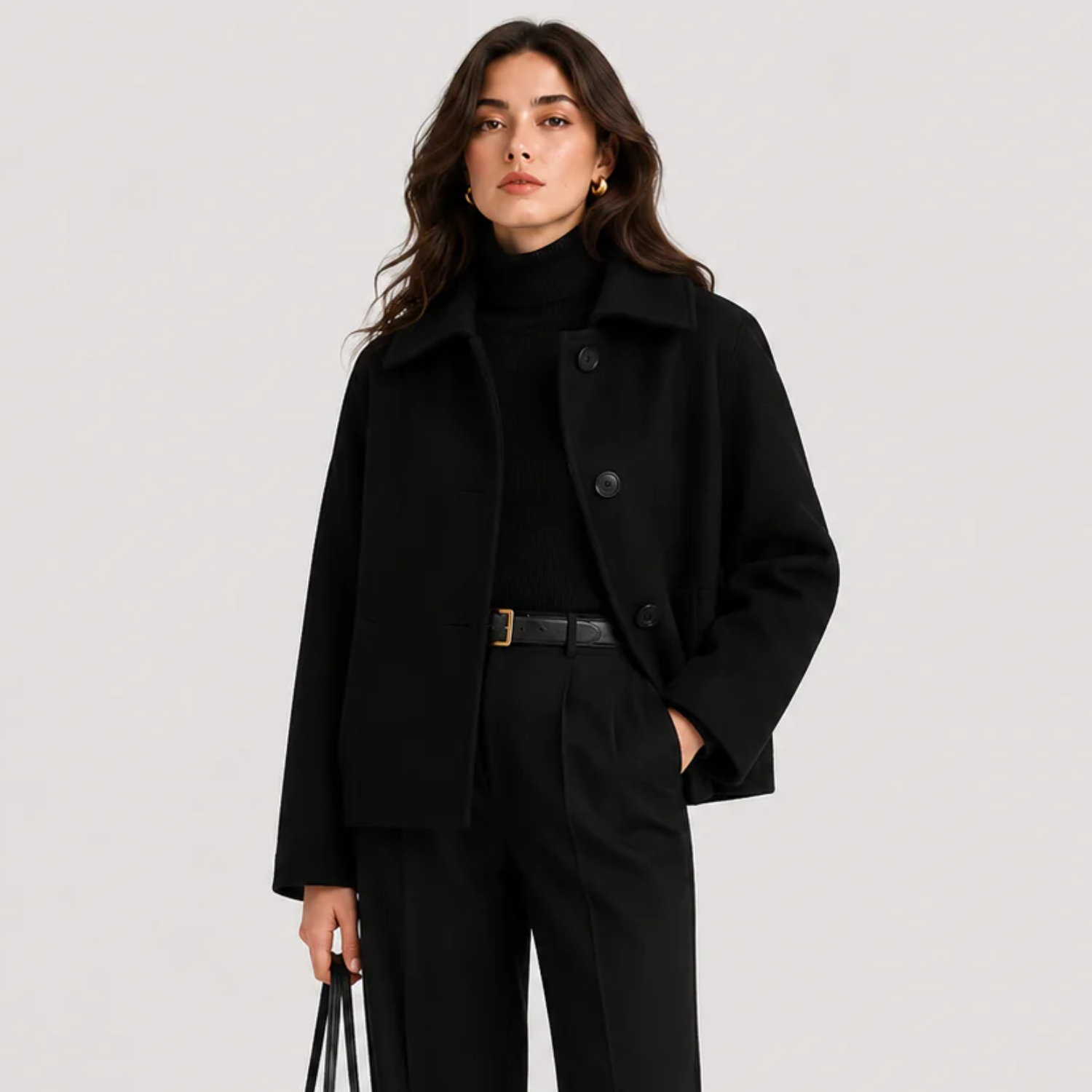 Women's Button Front Jacket Relaxed Fit Timeless Outerwear