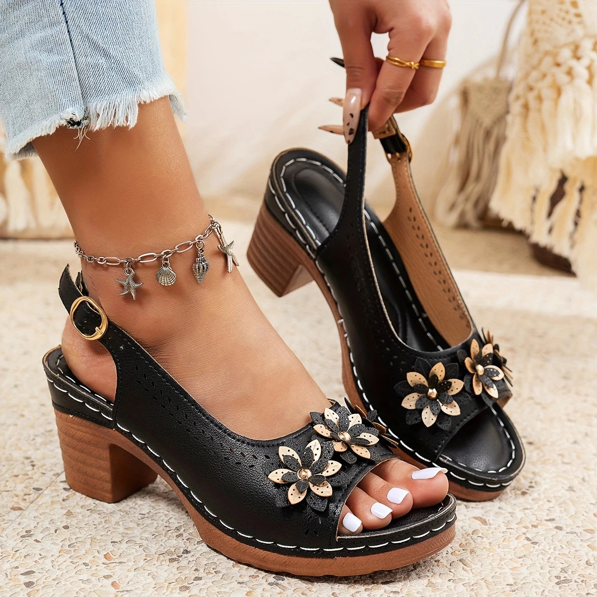 Rosewood | Women's Adjustable Ankle Strap Sandals