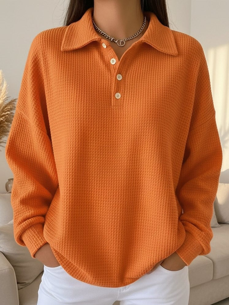 Elegant Lightweight Polo Collar Sweater