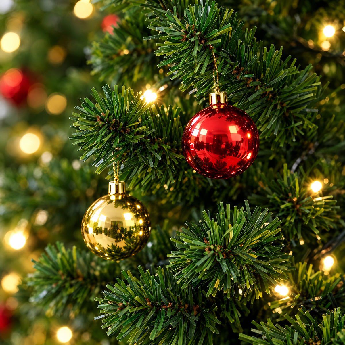6ft Pre-Lit Christmas Tree with Ornaments – Hinged Pine, Warm White Lights & Remote
