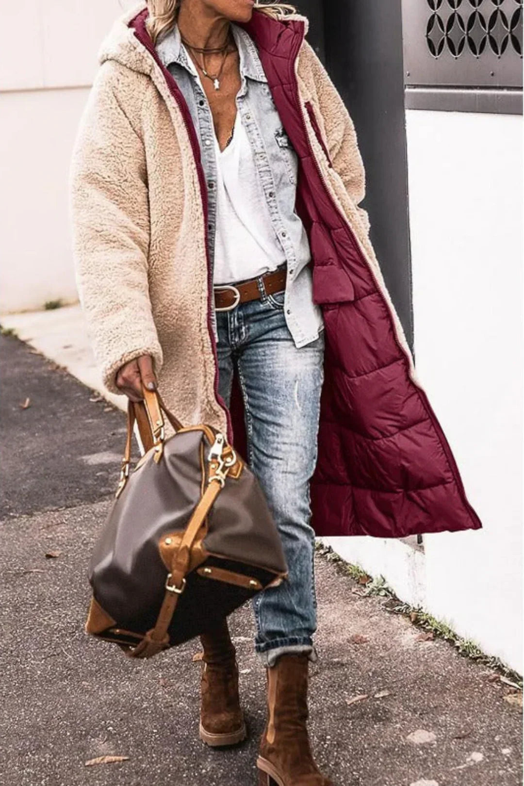 Marielle – Reversible Long Winter Jacket