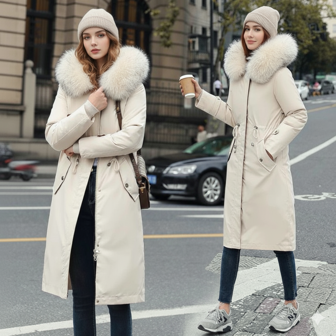 Fionna – Women's Winter Jacket with Hood and Soft Fur Collar