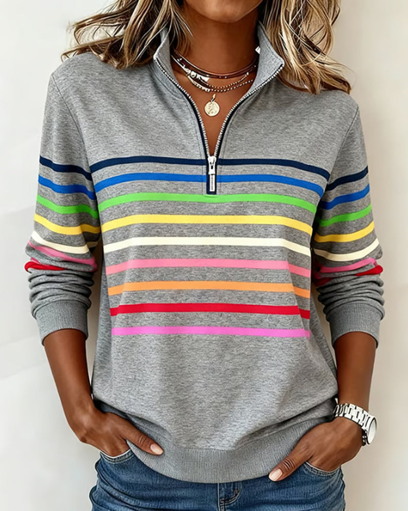 Maggie | Trendy Women's Colorful Zipper Top