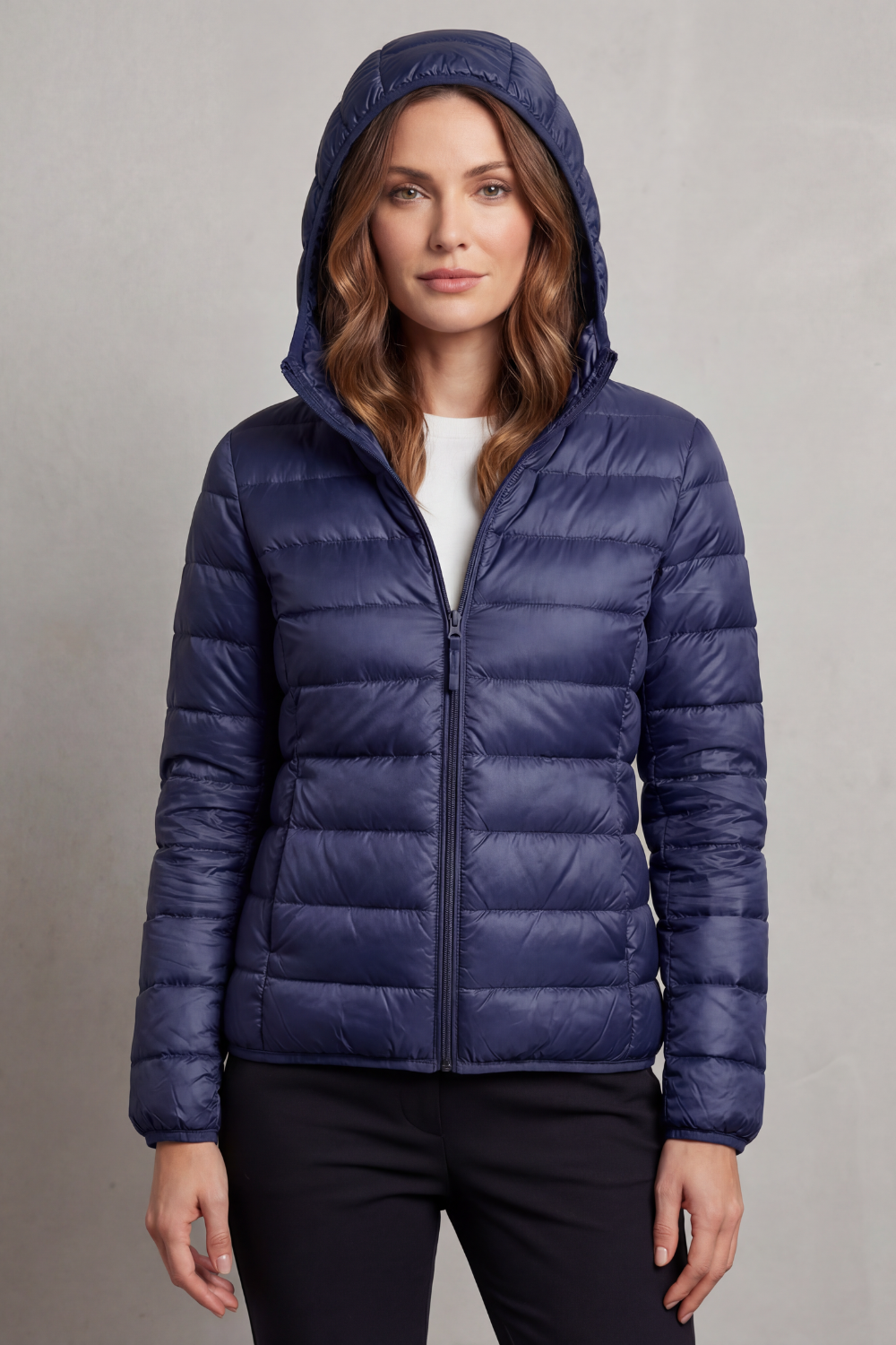 Women's Packable Puffer Jacket Hooded Ultra Light Full Zip Fall Coat