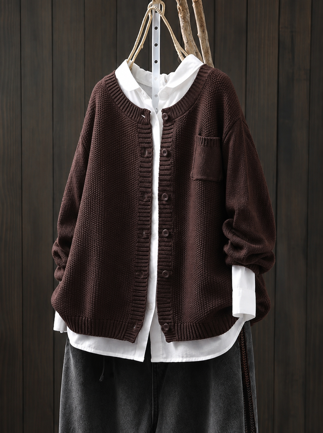 Wrenley | Women's Relaxed Fit Knit Button Cardigan
