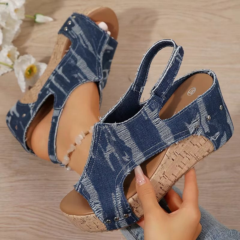 Anika | Women's Cork Wedge Sandals