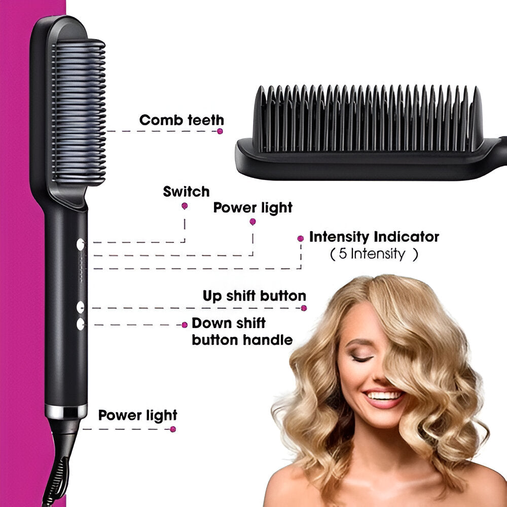 Selyn Hair Straightening Comb Heated Styling Brush Tool