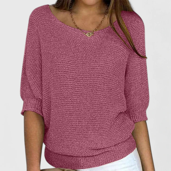 Relaxed Batwing Lightweight Sweater