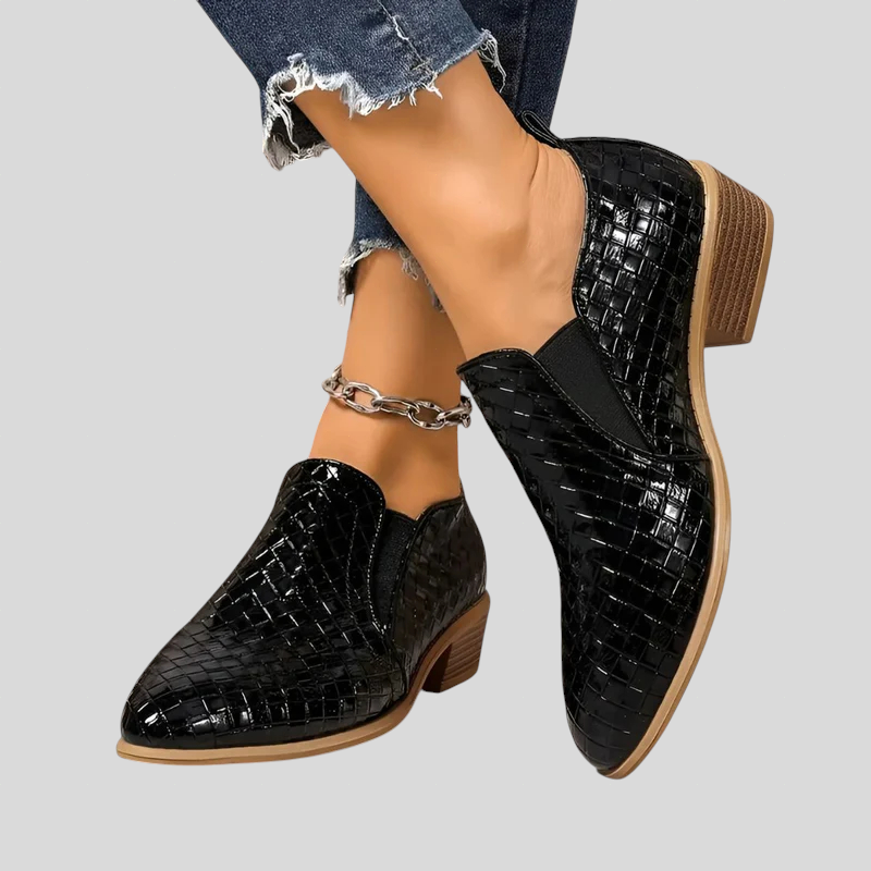 Aaliyah - Braided Ankle Boots with Block Heel