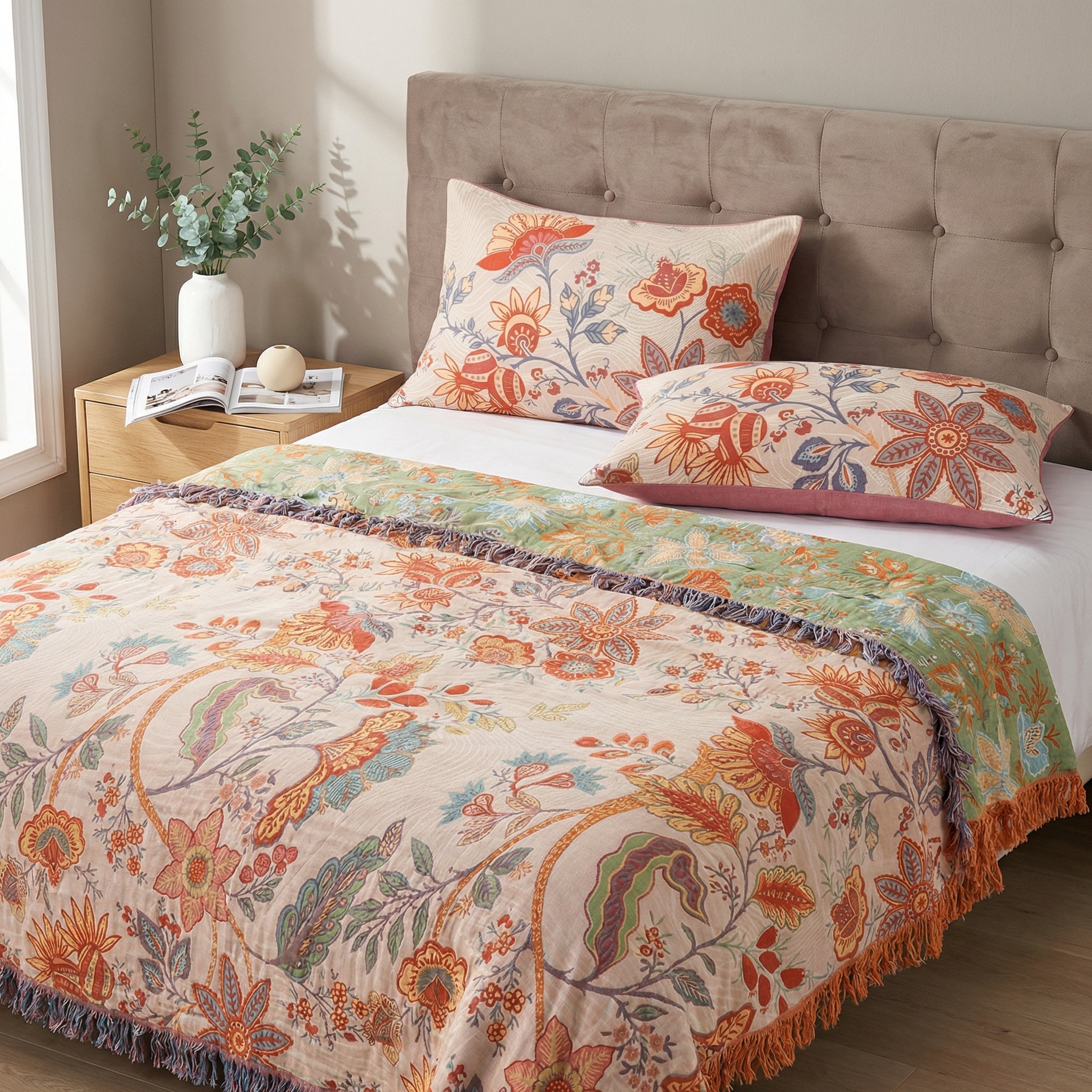 Rustic Floral Boho Pillowcases | 2pcs Set