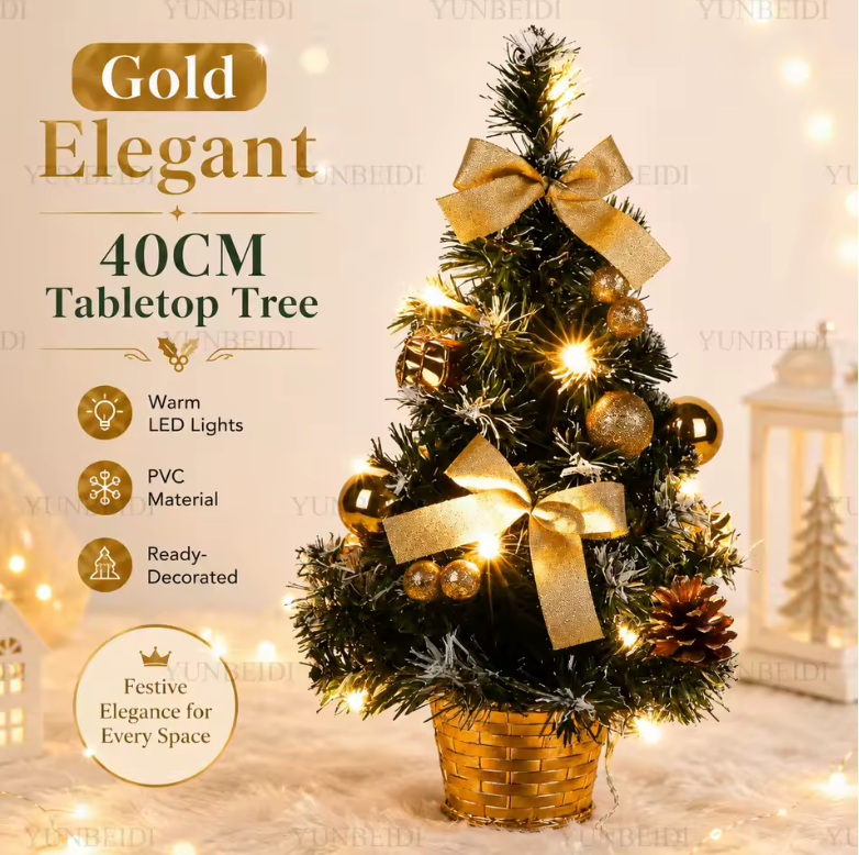 Small Pre-Lit Christmas Tree – Perfect Desktop Gift for the Holidays