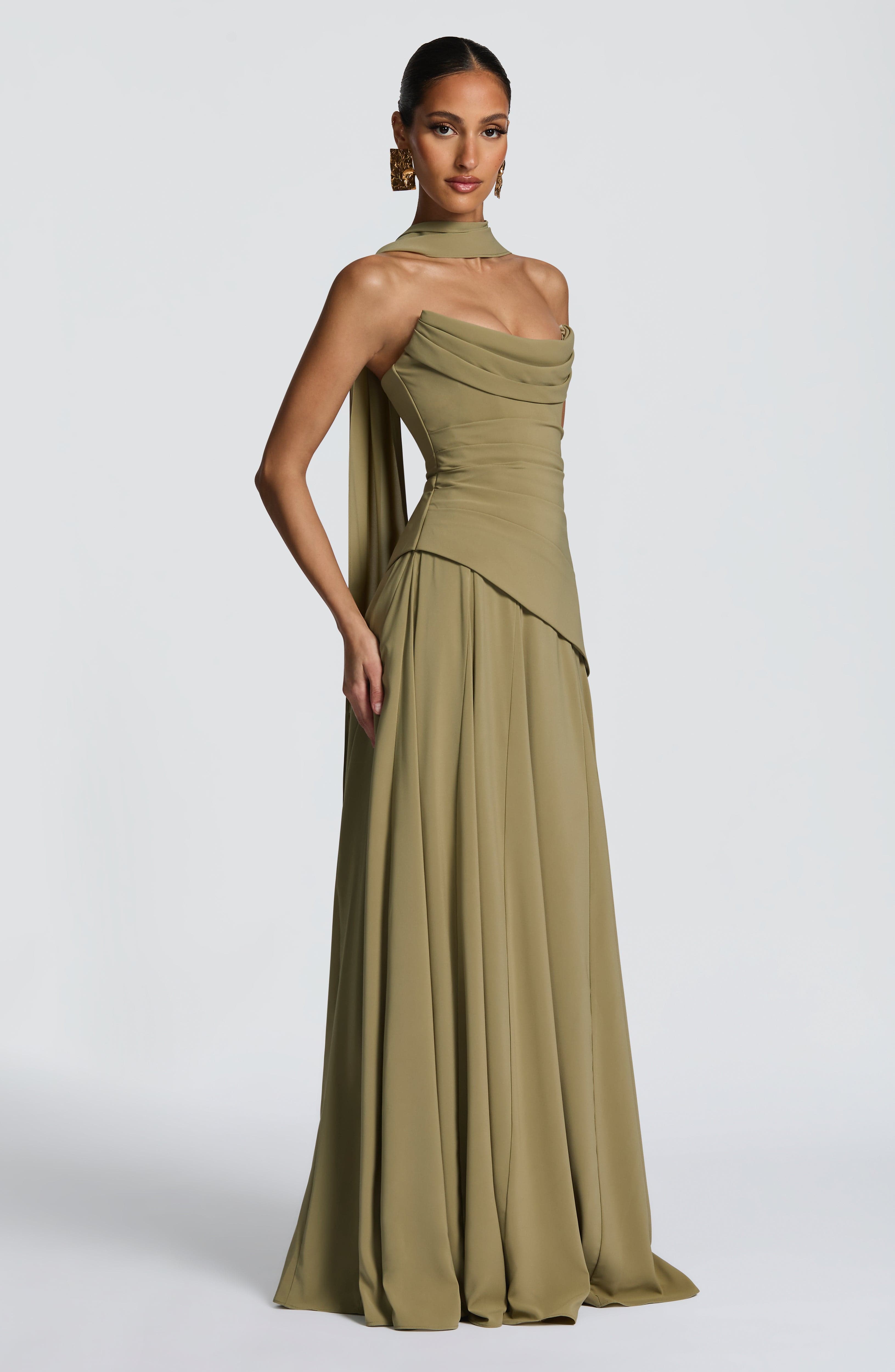 Whitney | Women's Satin Strapless Maxi Dress