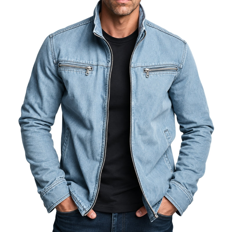 Maddox | Men's Utility Jacket Stand Collar Full Zip