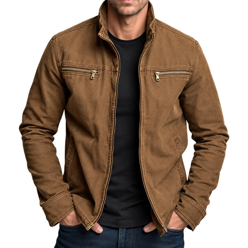 Maddox | Men's Utility Jacket Stand Collar Full Zip