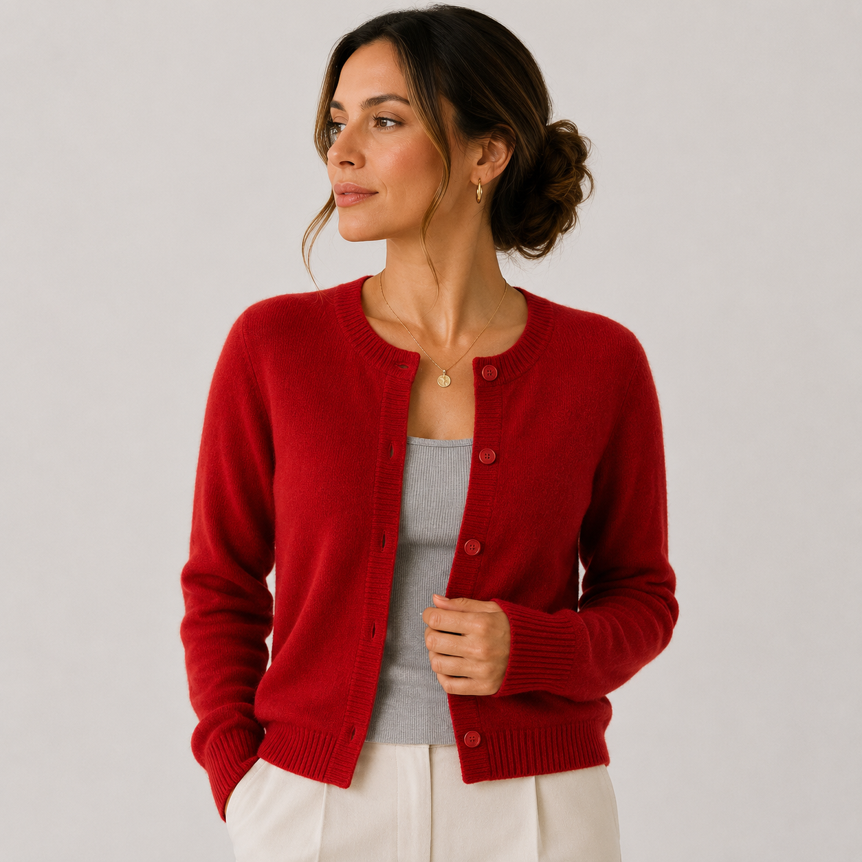 Women's Soft Knit Cardigan Classic Button Front Long Sleeve