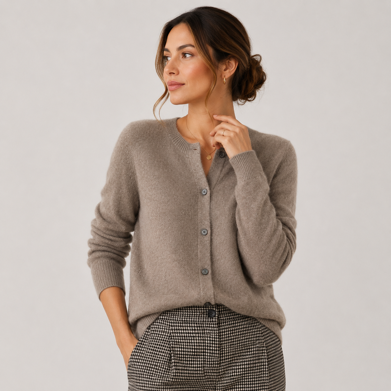 Women's Cashmere Look Cardigan Soft Button Front Knit Sweater