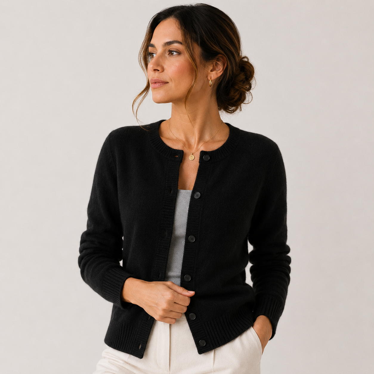 Women's Soft Knit Cardigan Classic Button Front Long Sleeve