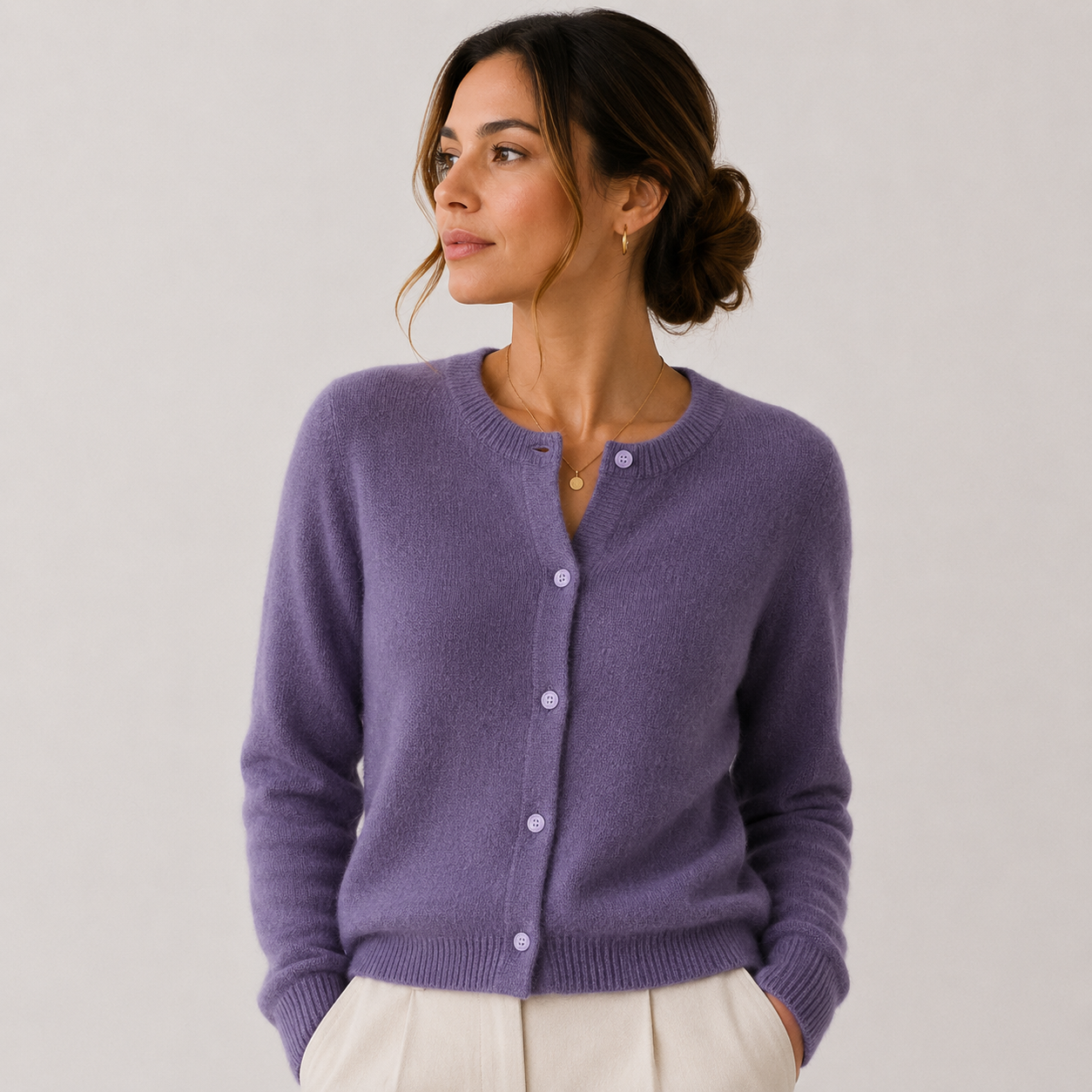 Women's Soft Knit Cardigan Classic Button Front Long Sleeve