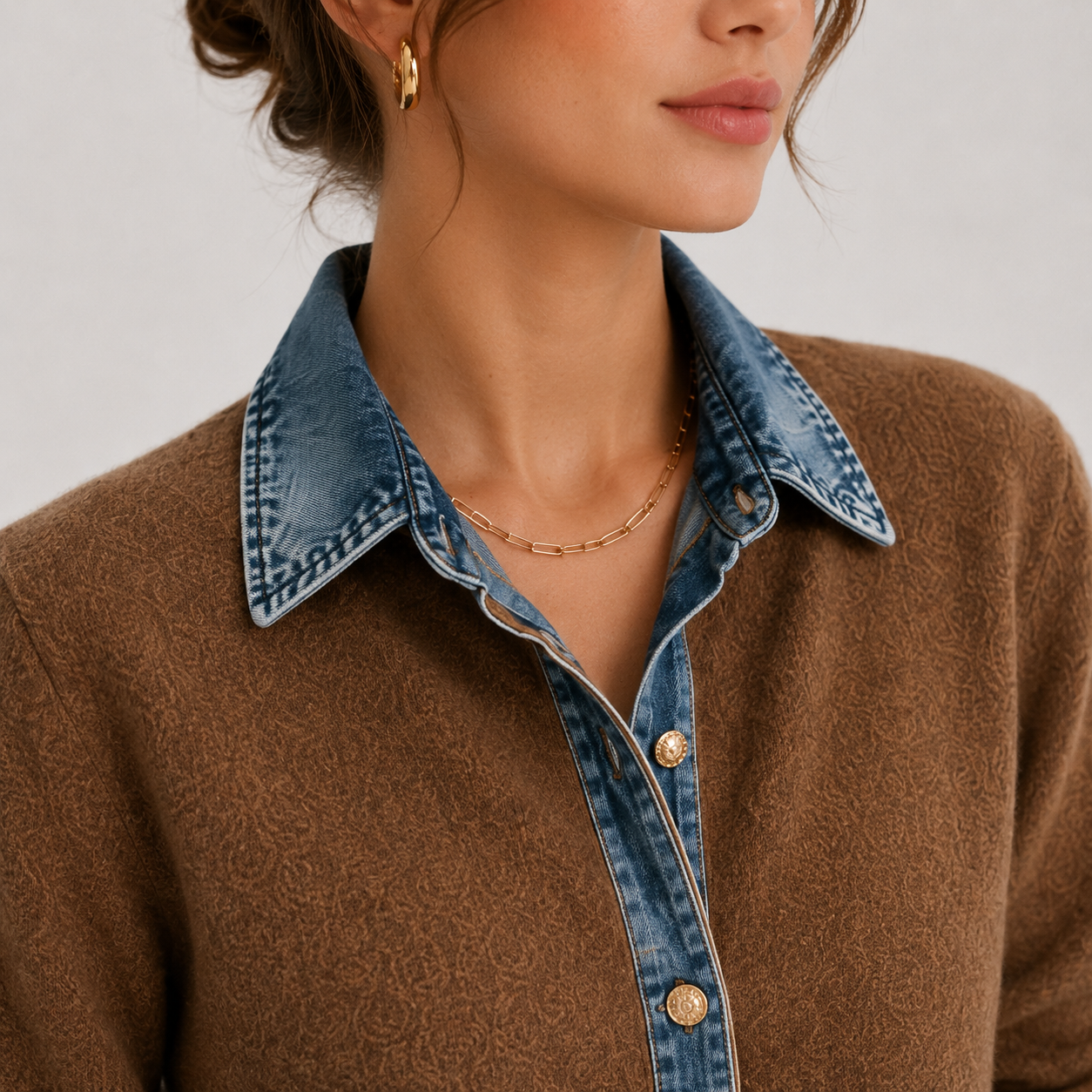 Women's Denim Jacket Classic Button Front Everyday Outerwear