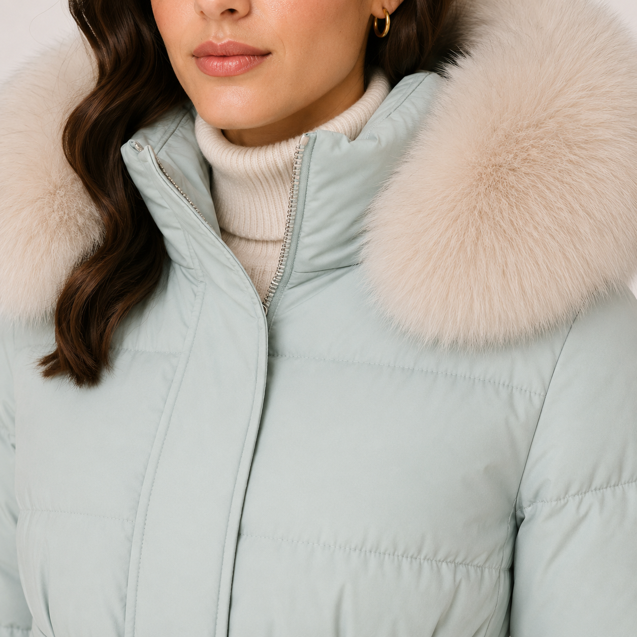 Women's Puffer Parka Water Resistant Loose Fit Fur Hood