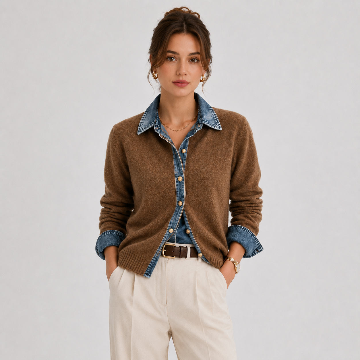 Women's Denim Jacket Classic Button Front Everyday Outerwear