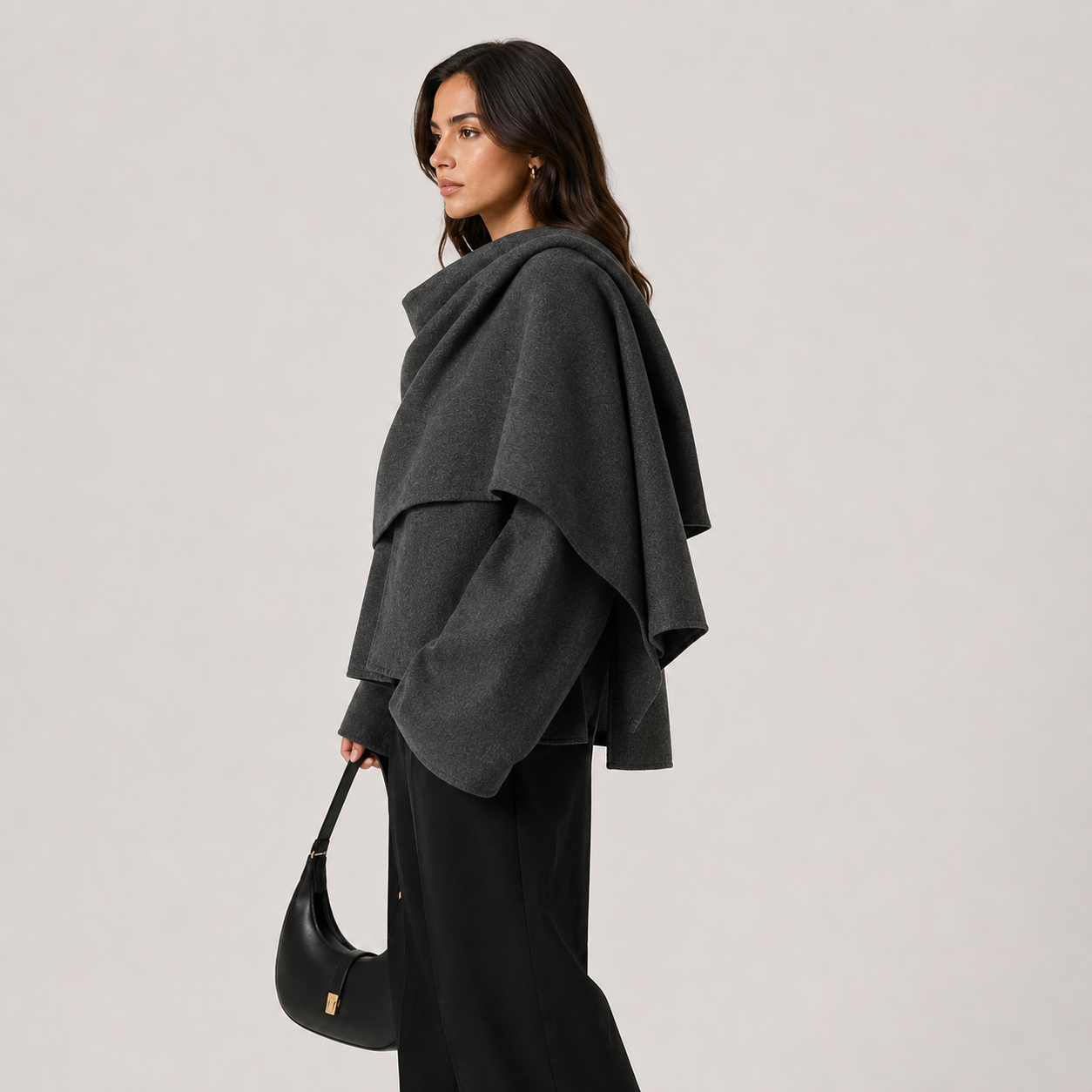 Women's Relaxed Fit Cape Coat Cozy Everyday Winter Jacket